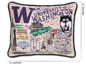 University of Washington Embroidered Throw Pillow