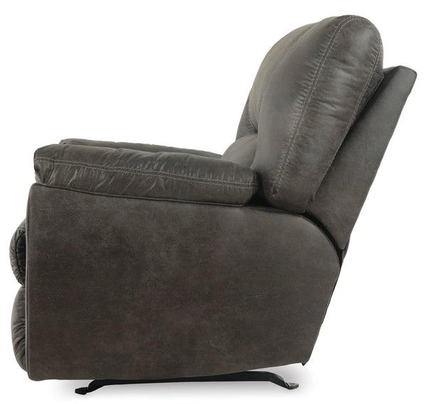 Faux Leather Manual Rocker Recliner – Gray