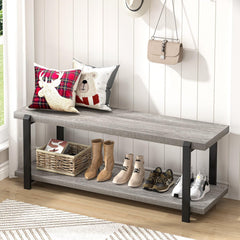 Entryway Shoe Storage Bench with Metal Frame – 47 Inch