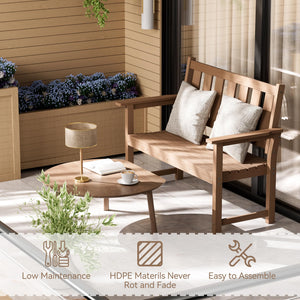 HDPE Outdoor Garden Bench – 2-Person Weatherproof Patio Bench
