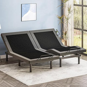 Adjustable Bed Frame with Massage, USB Ports & Wireless Remote – Twin XL / Split King