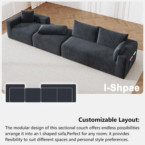 108" Modular L-Shaped Cloud Sectional Sofa