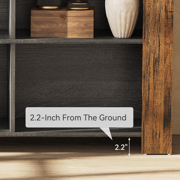 63-Inch TV Stand with Storage & Open Shelves