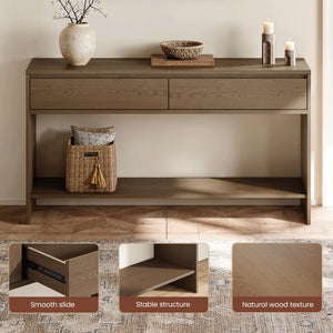 55-Inch Console Table with 2 Drawers & Open Shelf