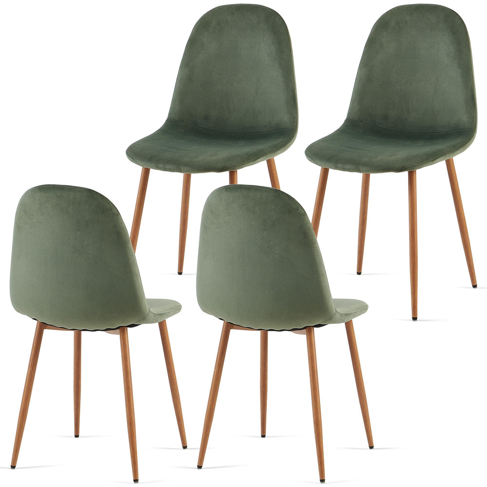 Velvet Dining Chairs Set of 4 with Metal Legs