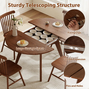 Solid Wood Expandable Round Dining Table