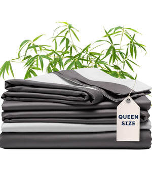 Bamboo Viscose Sheets & Duvet Cover Set – Cooling Bedding, 6-Piece