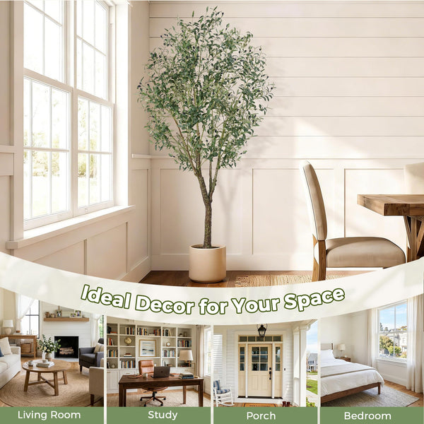 Artificial Olive Tree with White Planter – Indoor Faux Plant
