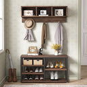 Industrial Hall Tree with Bench & Shoe Storage