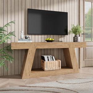 78" 2-Tier Console Table with Shelf