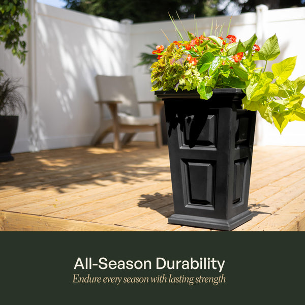 24-Inch Self-Watering Tall Planter, 2-Pack – Indoor & Outdoor