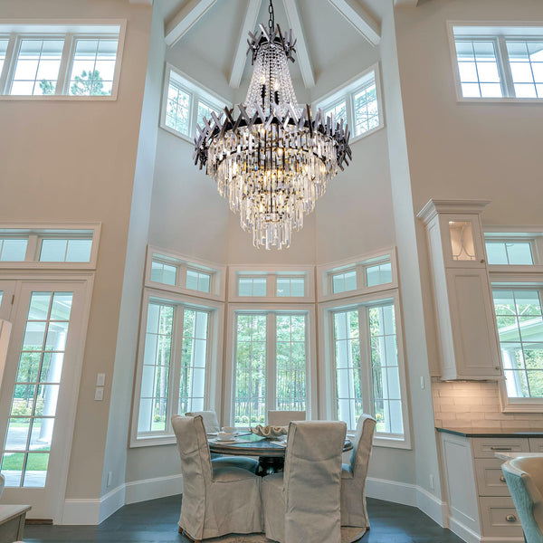 Black Crystal Chandelier – French Empire Style, 31 Inch