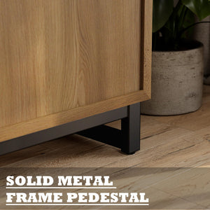 Modern Farmhouse Sideboard Cabinet with Metal Frame Base
