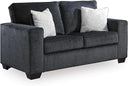 Modern Chenille Loveseat with Accent Pillows