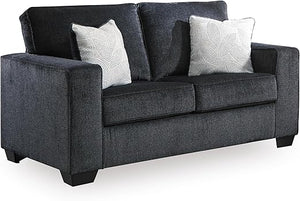 Modern Chenille Loveseat with Accent Pillows