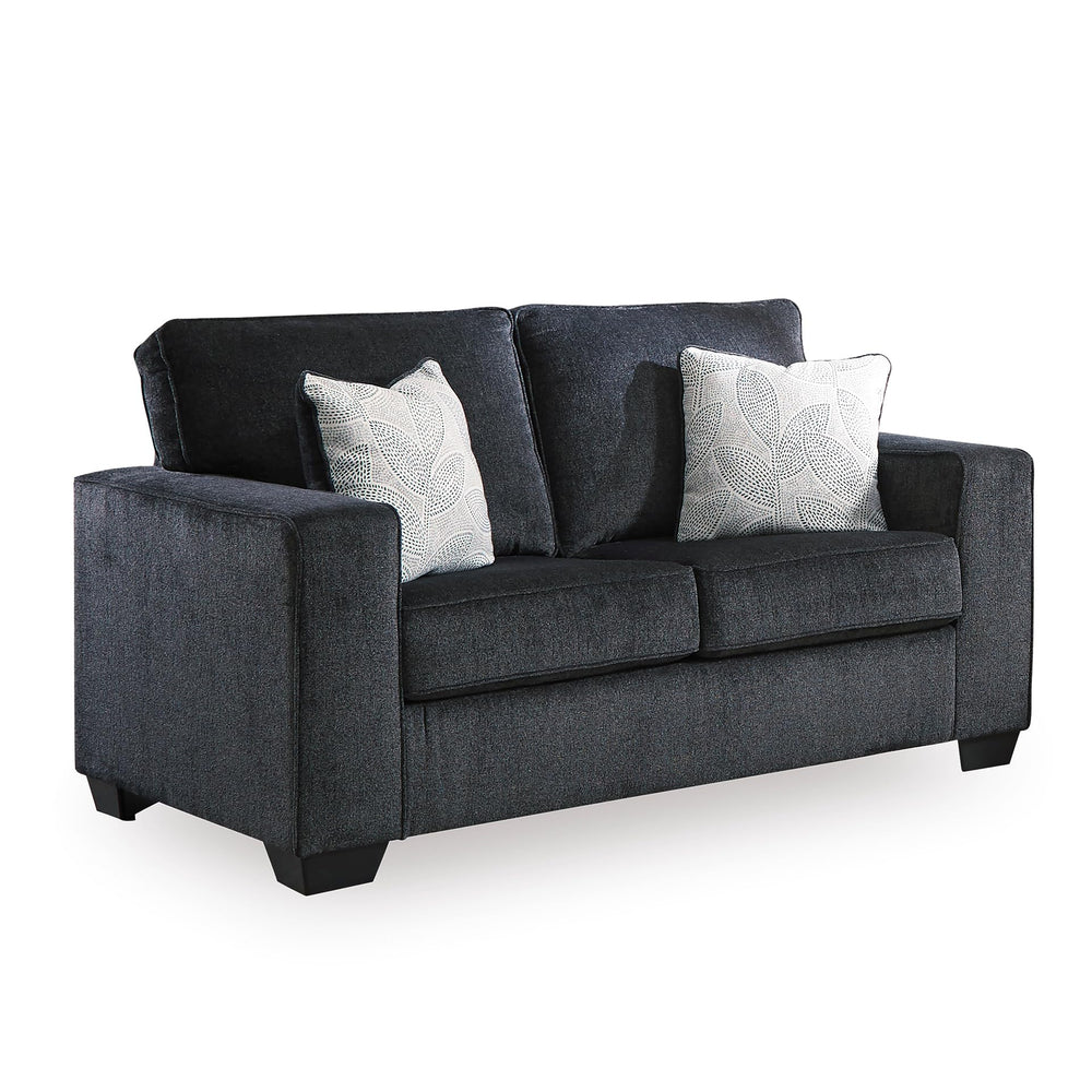 Modern Chenille Loveseat with Accent Pillows
