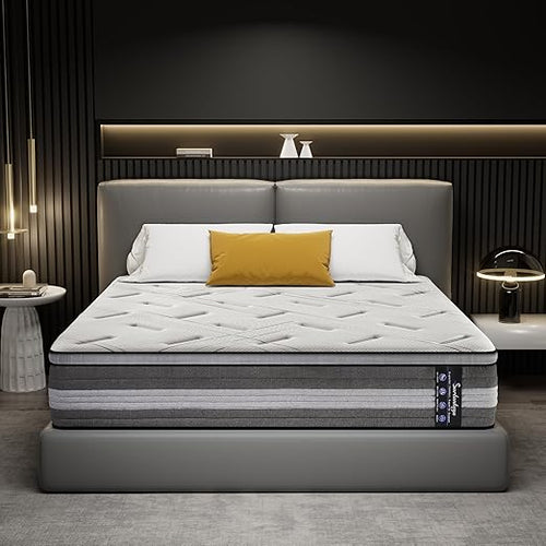 14 Inch Hybrid Mattress – Euro Top, Memory Foam & Pocketed Springs