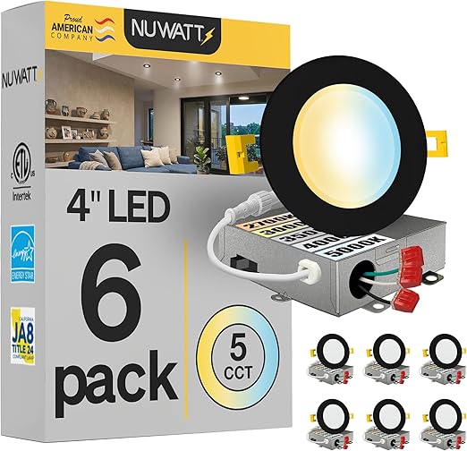 4-Inch Ultra-Thin LED Recessed Lighting 5CCT Dimmable 12-Pack