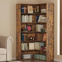 6-Tier Corner Bookshelf with Baffles
