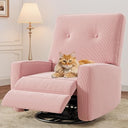 Swivel Rocking Glider Recliner Chair with Adjustable Backrest & Footrest