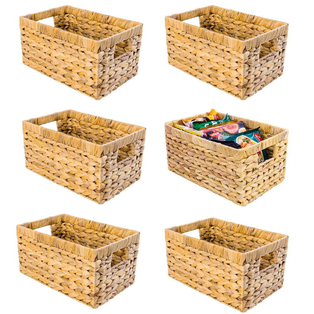 Water Hyacinth Storage Baskets – Handwoven Wicker Shelf Organizers