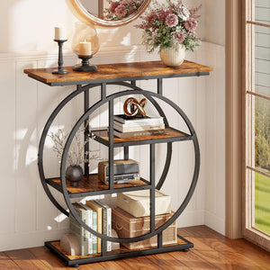 Narrow Console Table with Storage Shelves, 31.5"