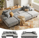 U-Shaped Convertible Sleeper Sofa with Pull-Out Bed