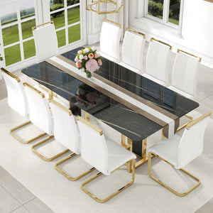Modern Marble Dining Table Set with Chairs