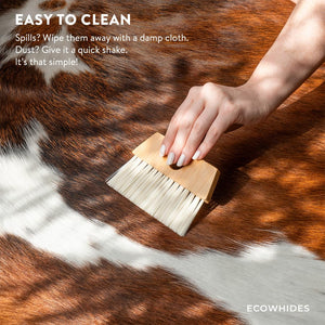 Genuine Cowhide Area Rug 6x7 ft – Natural Leather Floor Rug