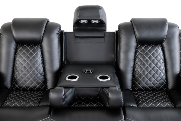 3-Piece Power Recliner Sofa Set with LED & Bluetooth