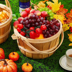 Round Wooden Farmers Market Baskets with Handle