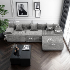 119" Modular Sectional Sofa with Deep Seat & Chaise