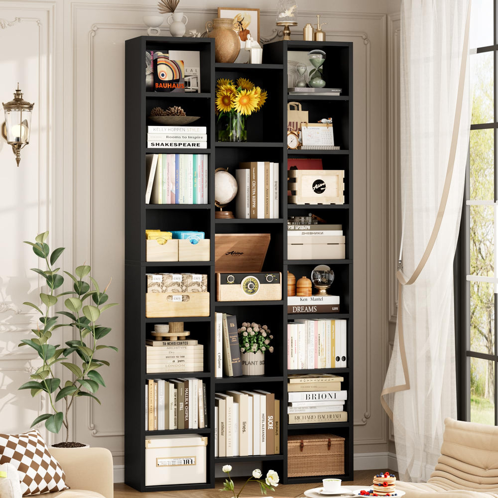 21-Cube Tall Bookshelf with Adjustable Shelves