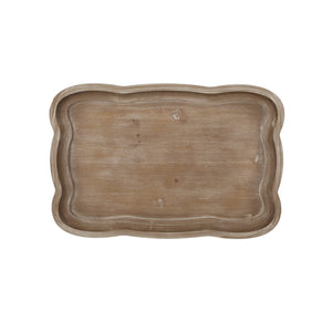 French Country Accent End Table – Hourglass Base, Distressed White & Natural