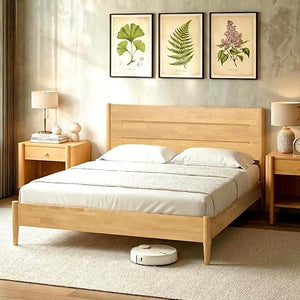 Solid Wood Platform Bed Frame with Headboard | No Box Spring Needed