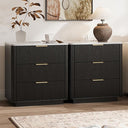 3-Drawer Nightstand Set of 2 with Charging Station
