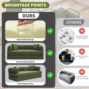 Convertible Sleeper Sofa Bed – Corduroy Folding Couch with Pillow