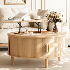 Round Lift Top Coffee Table with Storage