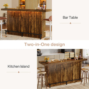 4-Tier Bar Table with Storage Shelves