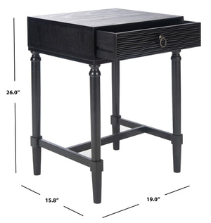 Contemporary Black Accent Table with Drawer