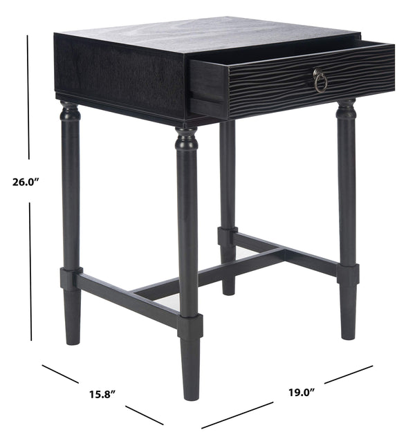 Contemporary Black Accent Table with Drawer