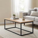 40" Rectangle Coffee Table with Black Metal Legs