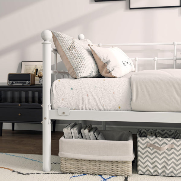Twin Metal Daybed Frame with Steel Slats