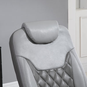 Grey Swivel Recliner Chair with Footrest