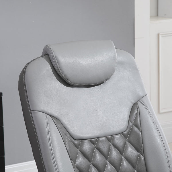 Grey Swivel Recliner Chair with Footrest