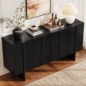 63" Fluted Sideboard Buffet Cabinet with Adjustable Shelves