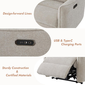 Power Lay-Flat Recliner Chair with Dual Motors & Power Headrest