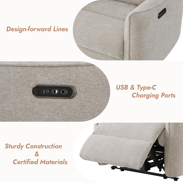 Power Lay-Flat Recliner Chair with Dual Motors & Power Headrest