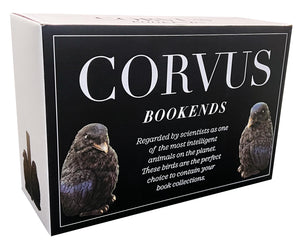 Raven Bookends – Black Resin