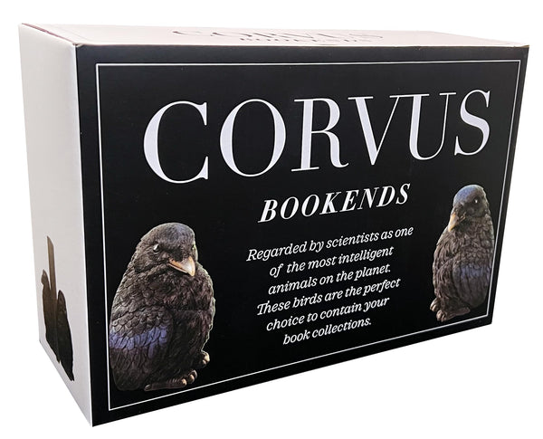 Raven Bookends – Black Resin